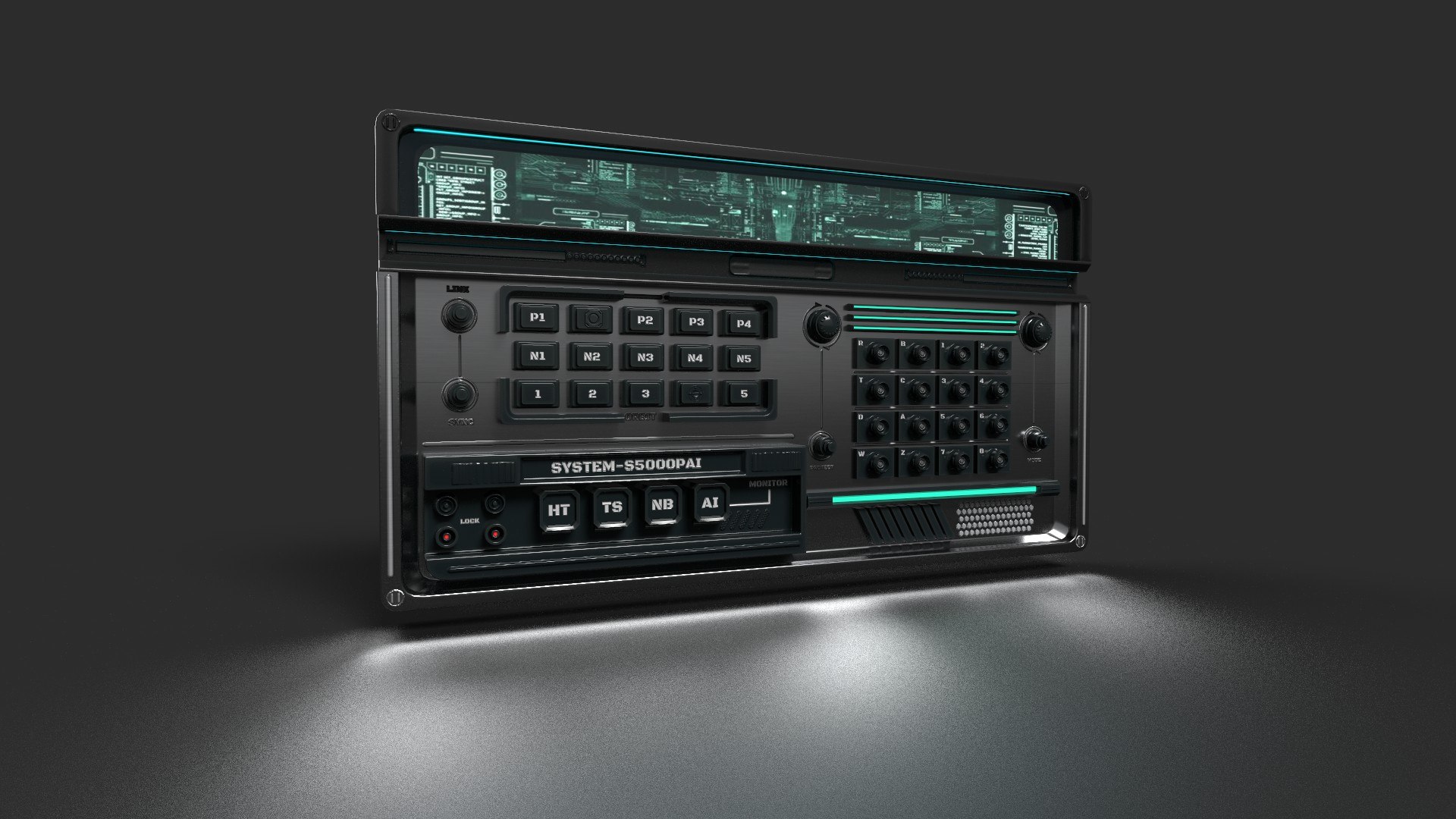 3D Model Sci Fi Interior Station Control Panel - TurboSquid 2224460