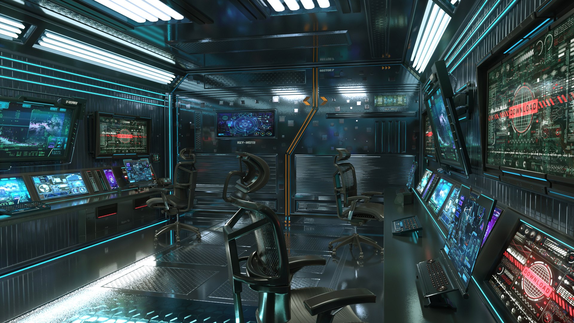 3D Model Sci Fi Interior Station Control Panel - TurboSquid 2224460