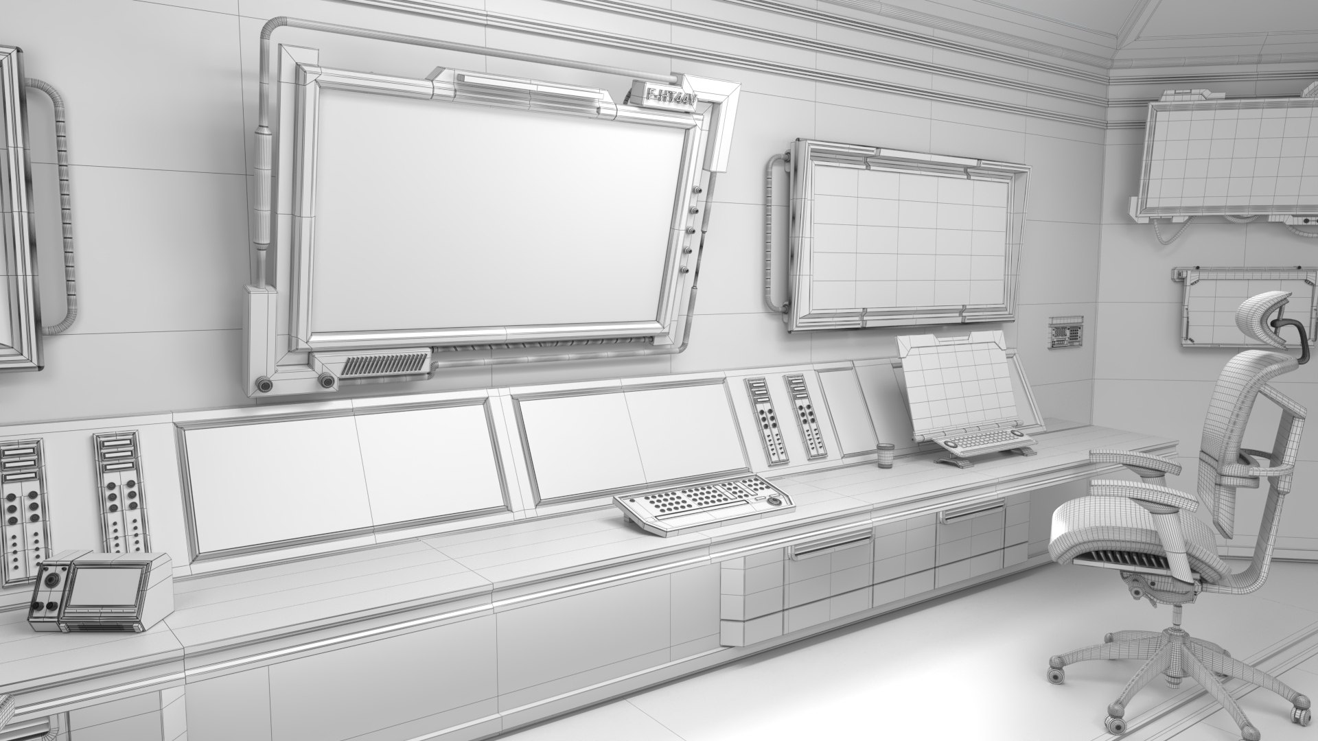 3D Model Sci Fi Interior Station Control Panel - TurboSquid 2224460