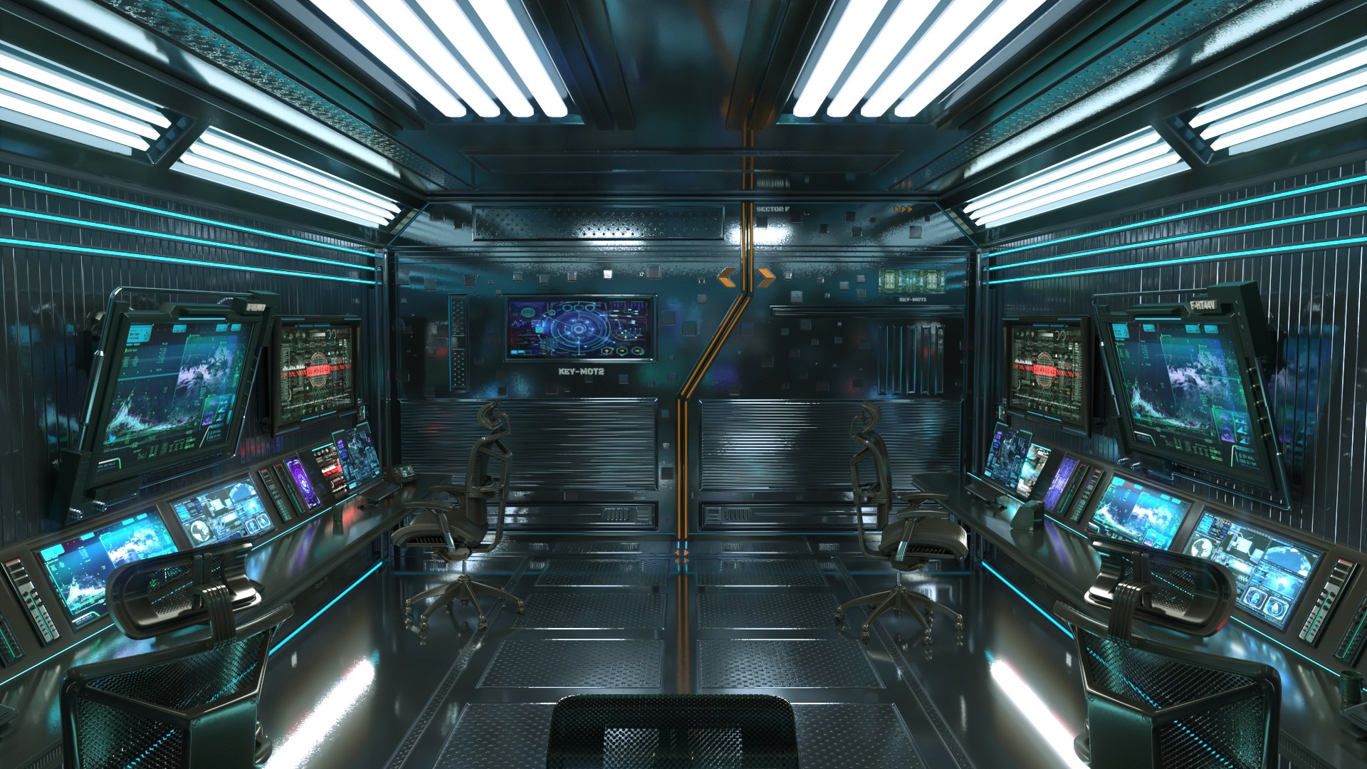 3D Model Sci Fi Interior Station Control Panel - TurboSquid 2224460