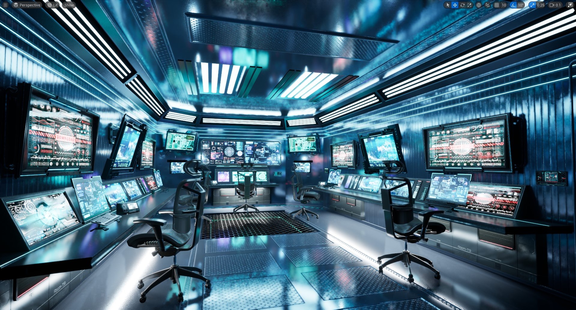 3D Model Sci Fi Interior Station Control Panel - TurboSquid 2224460