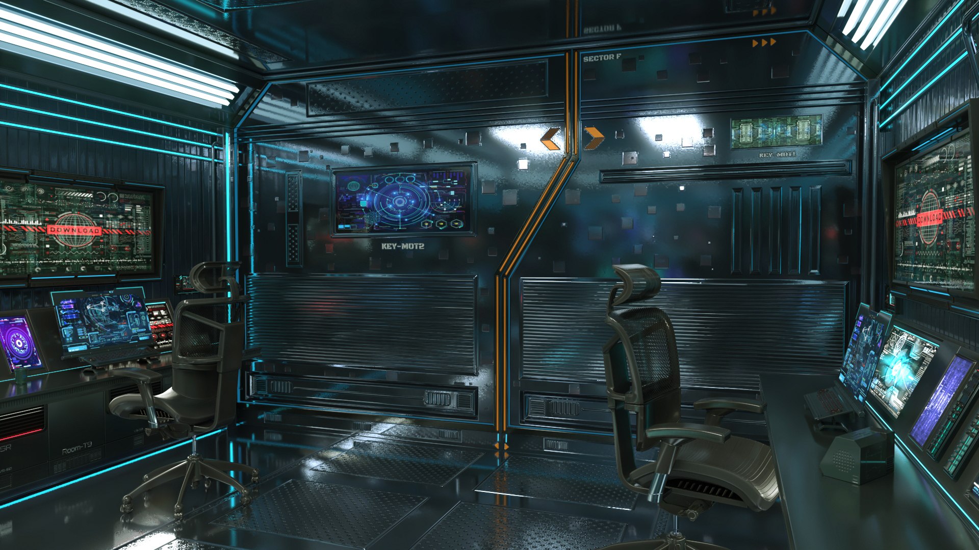 3D Model Sci Fi Interior Station Control Panel - TurboSquid 2224460