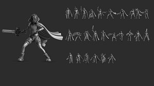 3D Sword Boy 01 model