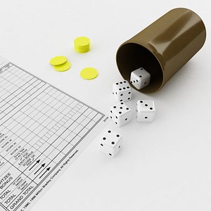 3D yahtzee score sheet model