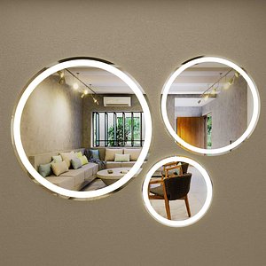 Self Illuminated Mirror in Round and Circular Shape
