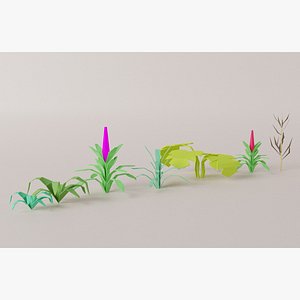 3D model Cartoon Plant Collection Low-poly 3D model