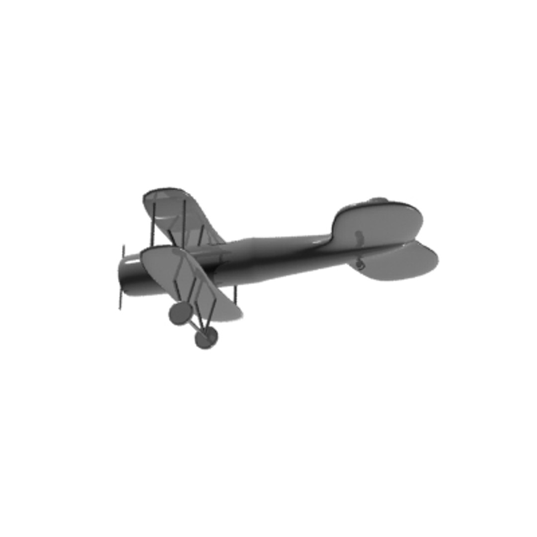 Simple Biplane 3d Max