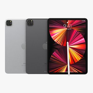 Apple iPad Pro 11 2021 All Color with Pencil 3D model