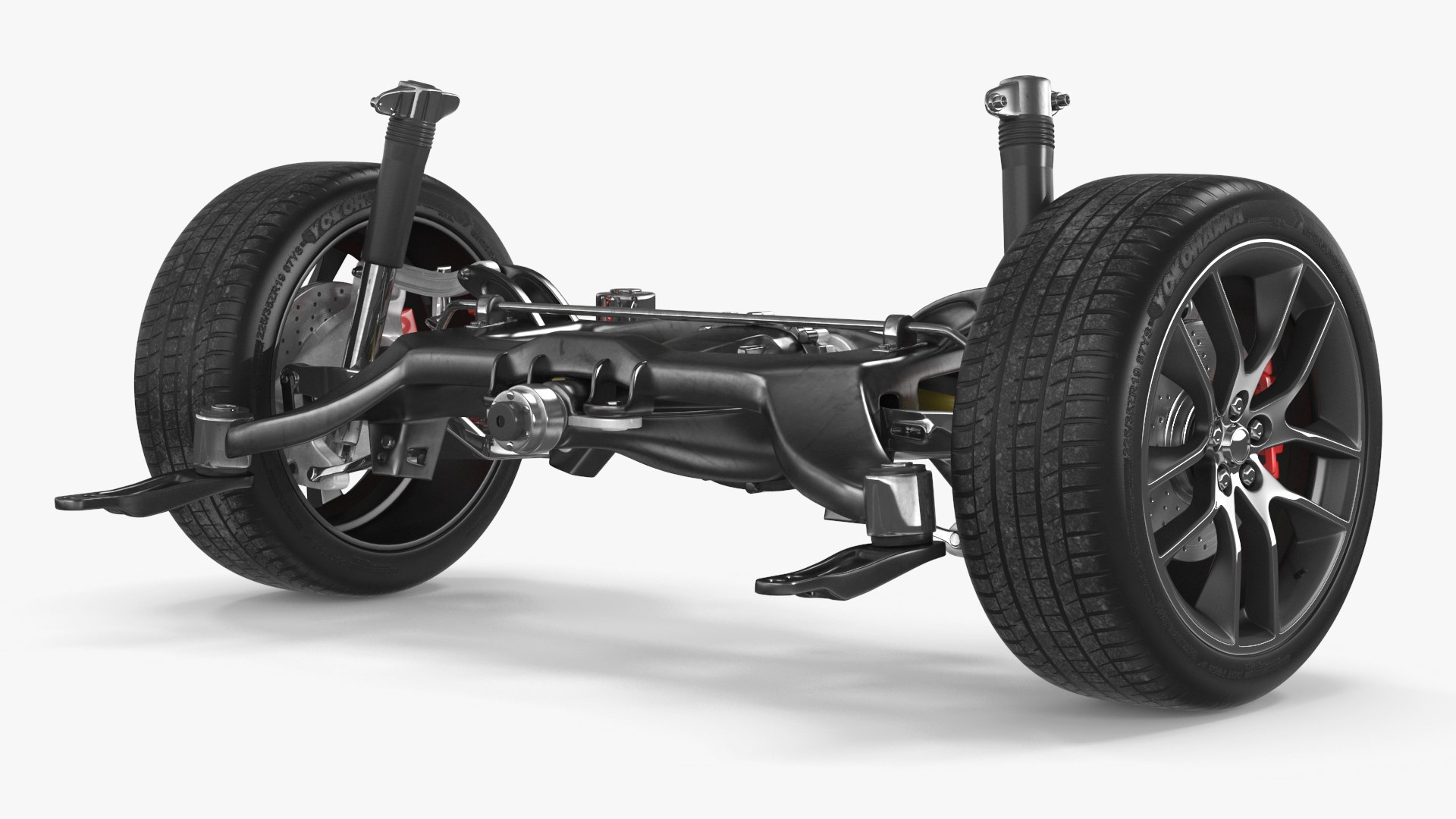Sports Car Back Suspension Assembly 3D model preview