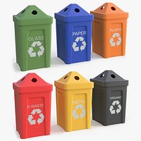Recycling Waste Bin Multicolor Set