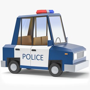 Stylized Police Car Low Poly 3D Model 3D model