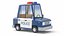 Stilisiertes Polizeiauto Low-Poly-3D-Modell