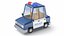 Stilisiertes Polizeiauto Low-Poly-3D-Modell