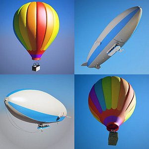 Zeppelin and Hot Air Balloon