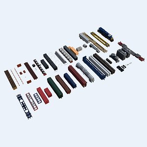 Freight Wagons Pack 3D model