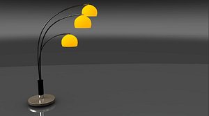 Floor Lamp low poly orange marble shiny metal modern round cup