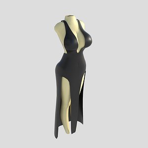 3D Black Dress