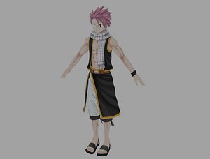 fairy tail character - lucy high poly low poly model 3D model 3D