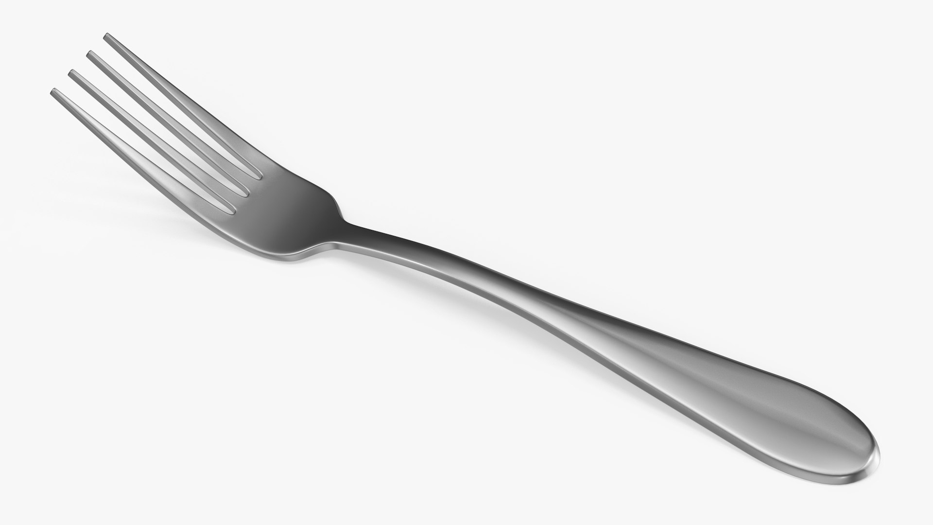 Silver Dessert Fork 3D model preview