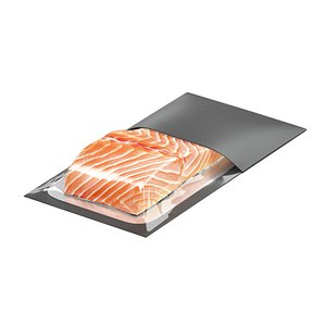 3D model Black Salmon Carton Pack - fish cardboard container