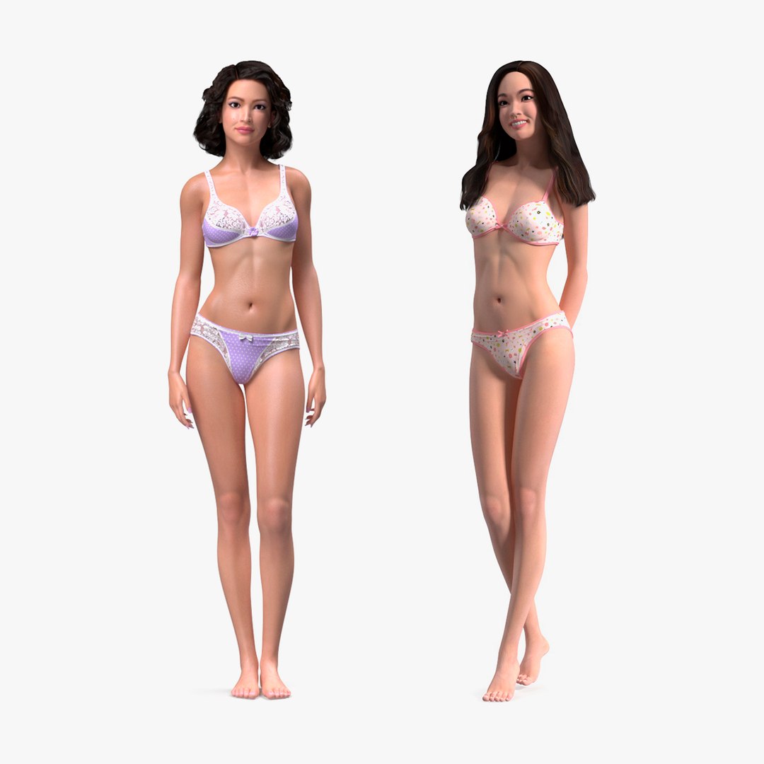 3D Model Asian Women In Lingerie Collection - TurboSquid 2035909