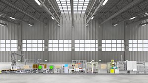 Air conditioning packaging automatic production line 3D