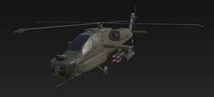 Apache attack helicopter (game ready)