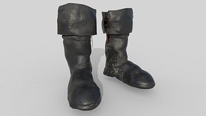 3D Medieval boots shoes Leather Period footwear