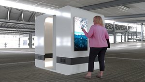 Modern Photo Booth Kiosk 3D Model Interactive Self Photo Booth 3D model