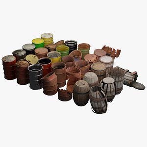 3D Barrels Extensive Collection model