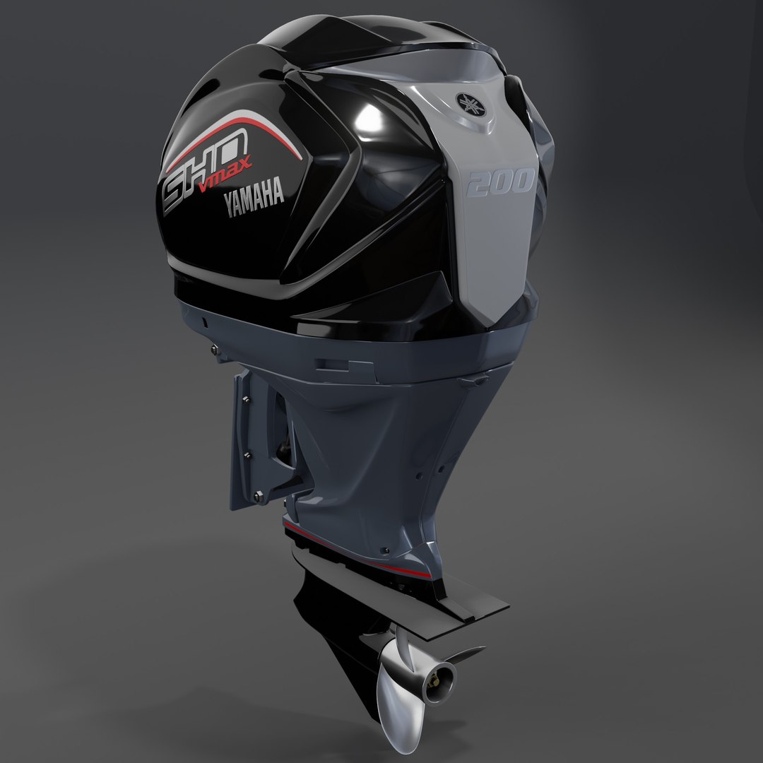 Yamaha 200 HP V6 V MAX SHO Outboard PBR Model 3D 3D Model - TurboSquid ...