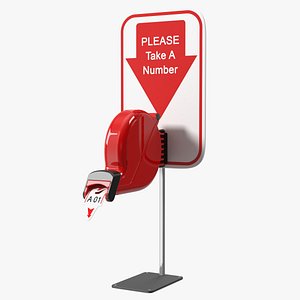 Ticket Dispenser Deli Red 3D