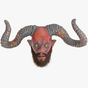 Demon Head with Horns Fur
