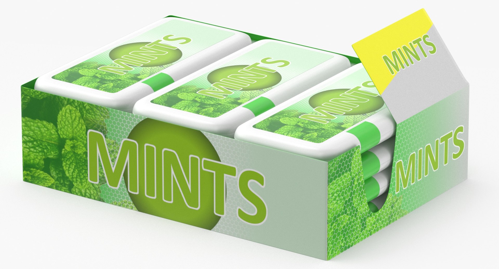3D Breath Mints Pack 02 Full And Missing Pack Blank Or Generic Label