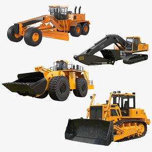 Modern Construction Machines Collection 3D model