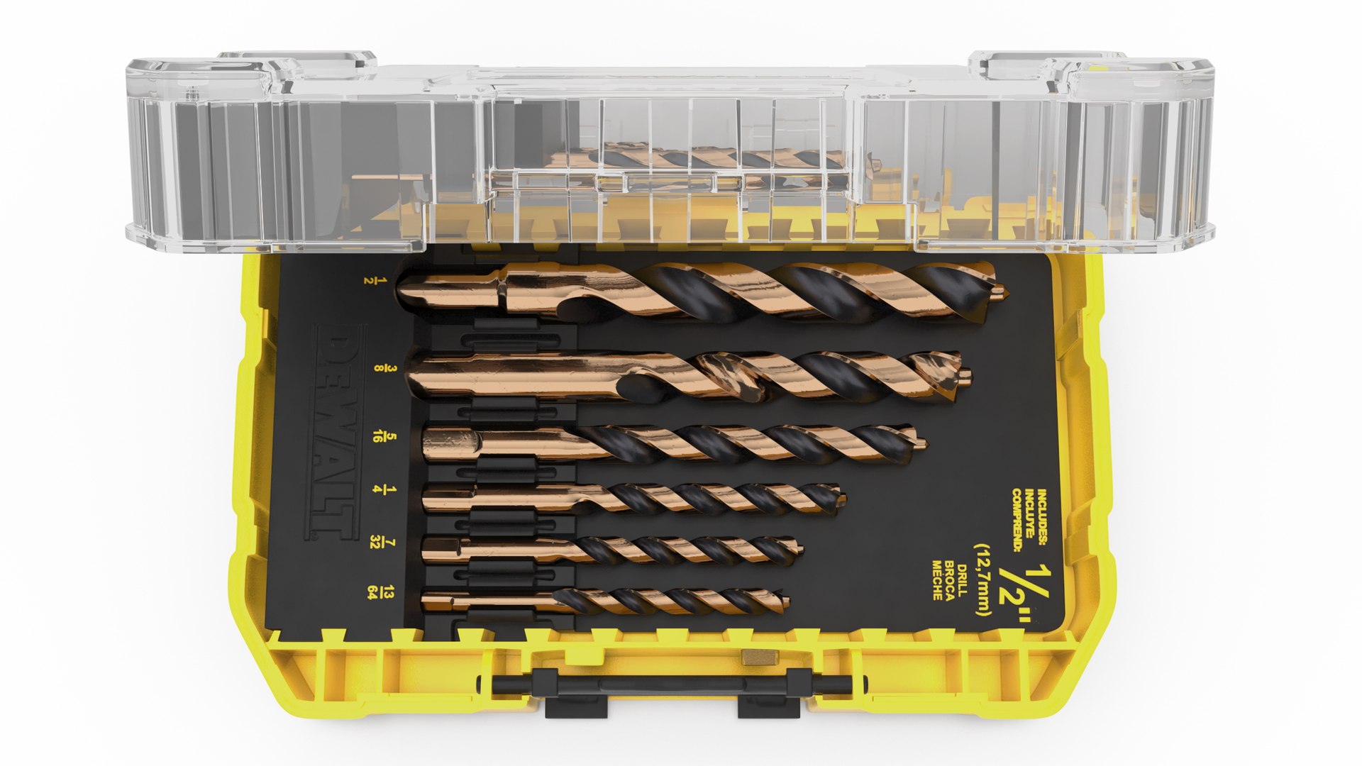 3D DeWalt Black and Gold HSS Drill Bit Set with Case - TurboSquid 2075438