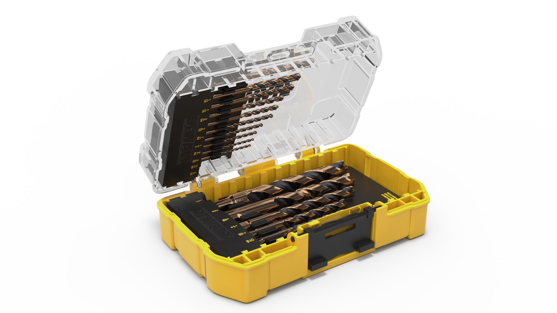 3D DeWalt Black And Gold HSS Drill Bit Set With Case - TurboSquid 2075438