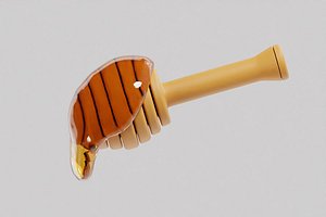 Honey Dipper With Honey 3D model