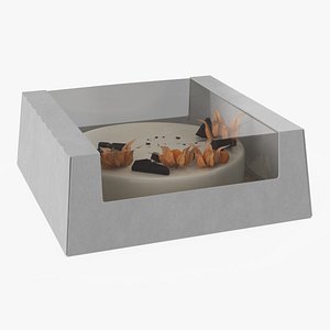 3D Transparent Window Box with Minimalist Cake with Physalis