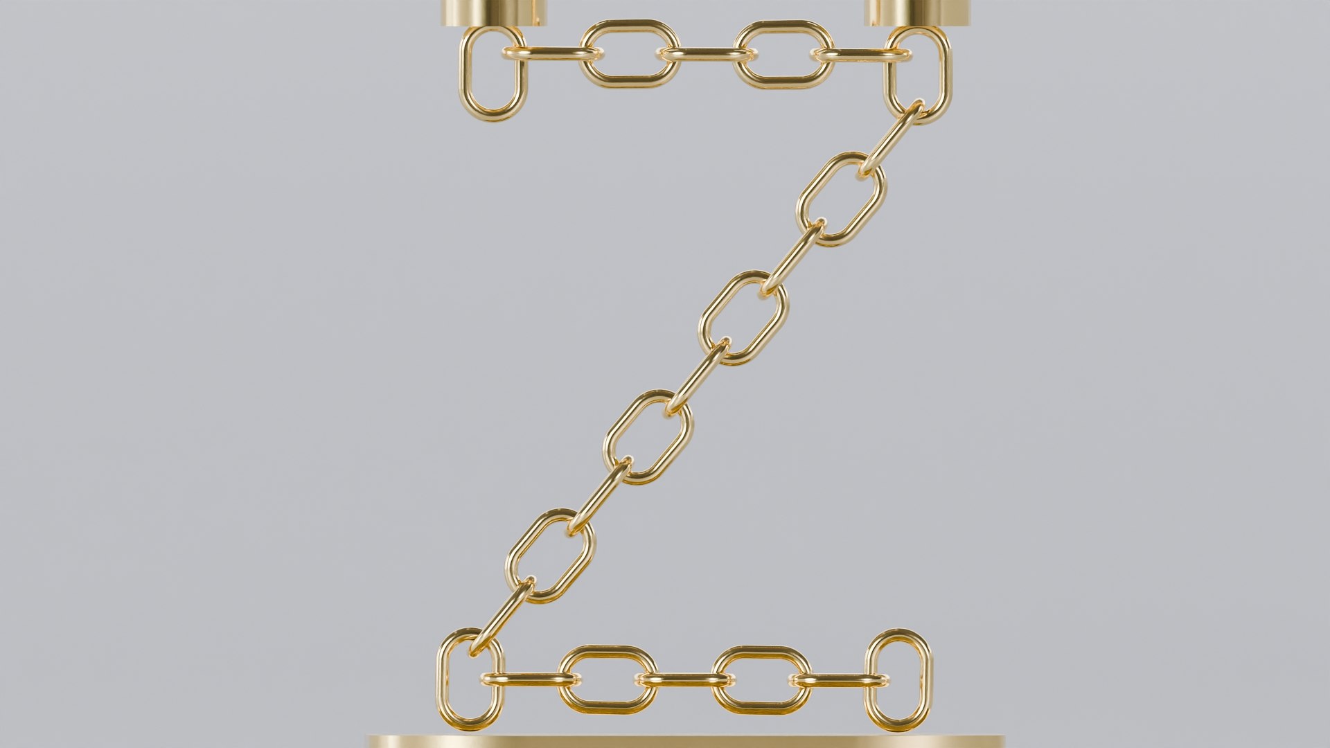 Alphabet Z Gold Chain Candleholder 3D Model True PBR Renders Zero ...