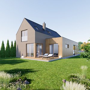 Family House 2 - Created with fully parametric Revit Families