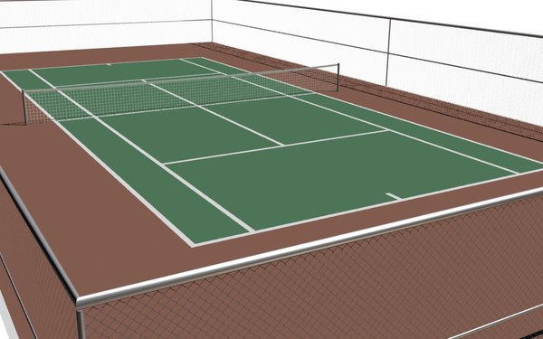 3d tennis court model