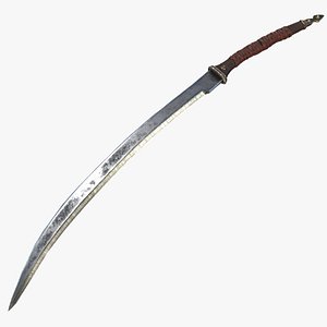 Fantasy Sword RPG Thracian Rhomphaia Dacian Falx Curved Blade Sword Sickle Siege Hook Curved Single 3D