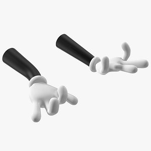 Cartoon Hands in Gloves Rigged for Maya