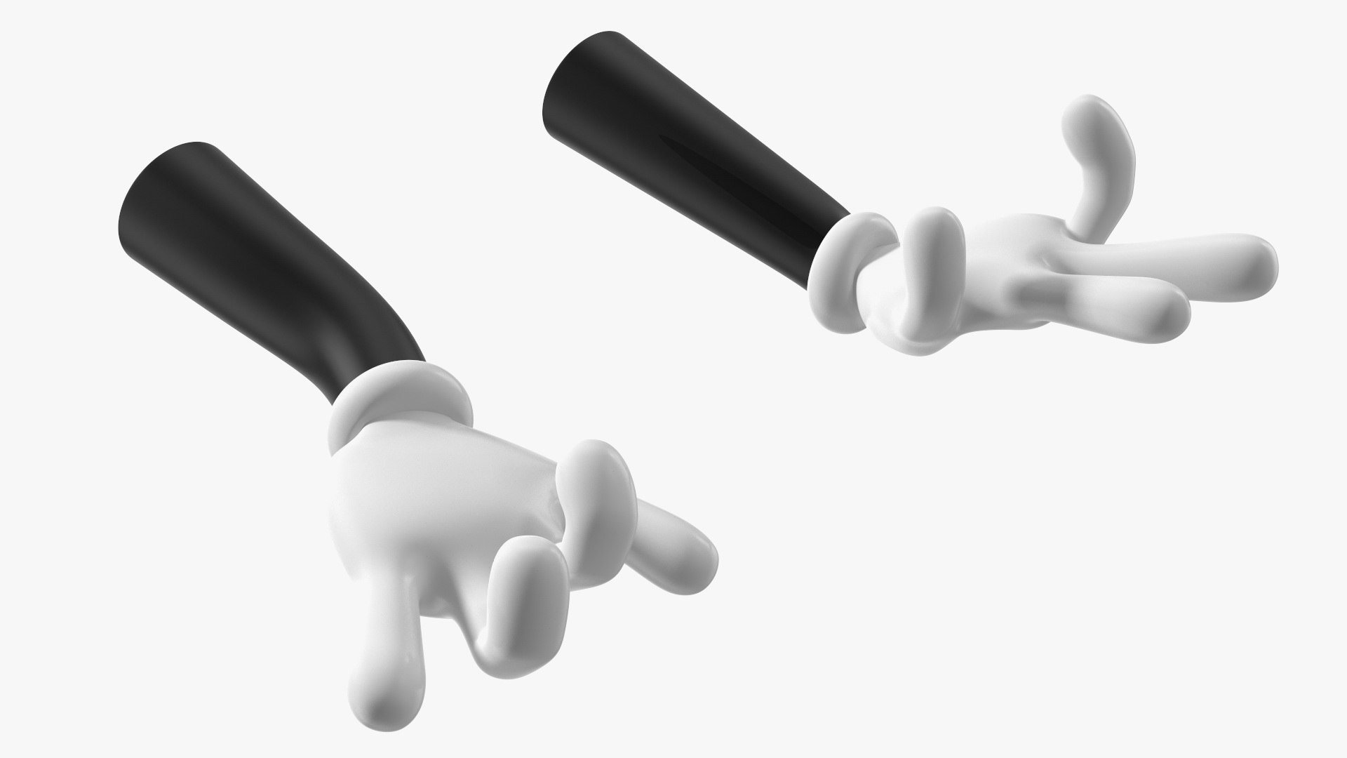 Cartoon Hands in Gloves Rigged for Maya 3D model preview