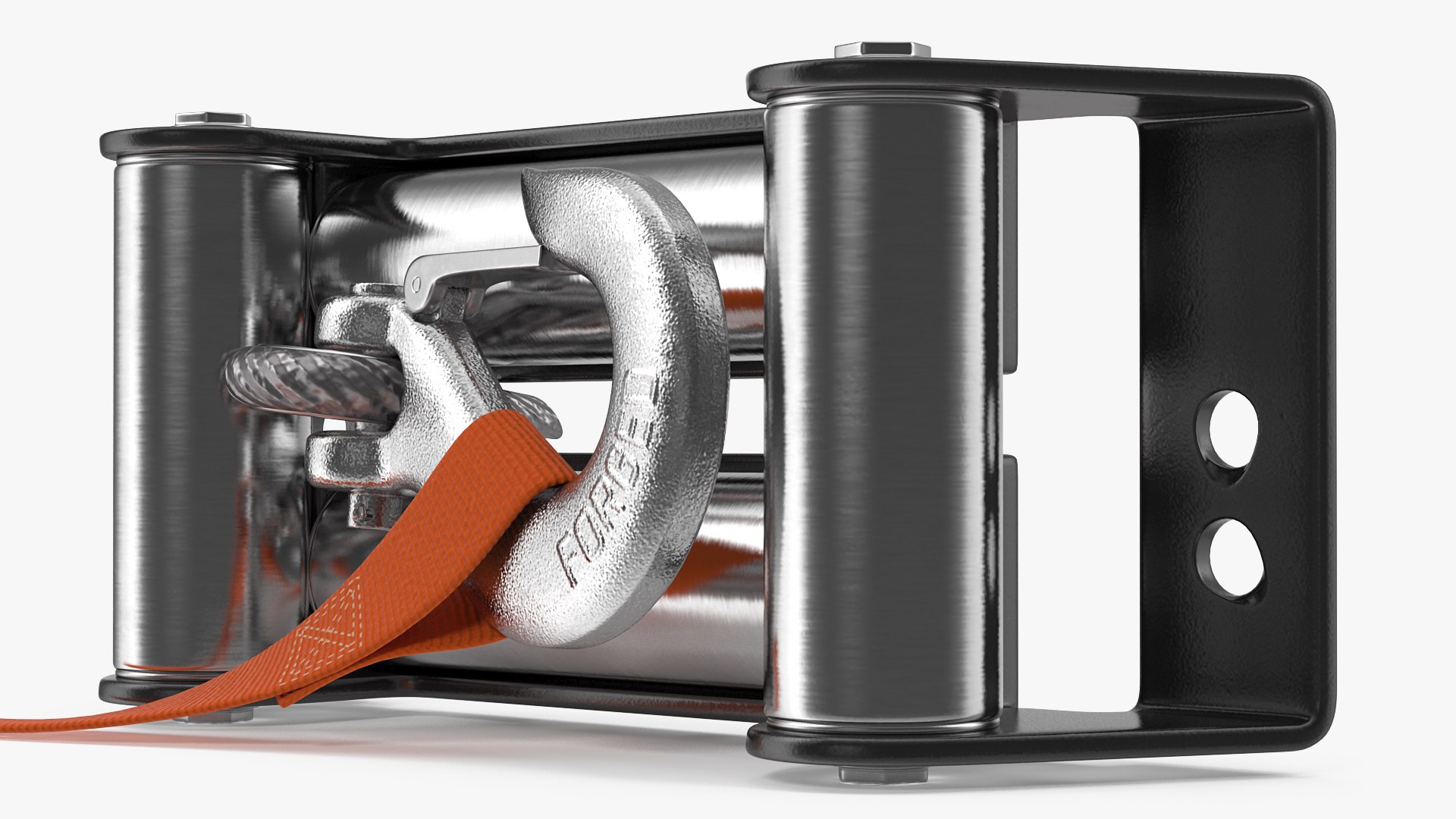 Winch Roller Box with Hook 3D model preview