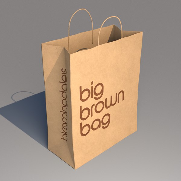 modelo 3d Bloomingdales Big Brown Bag - TurboSquid 1407098