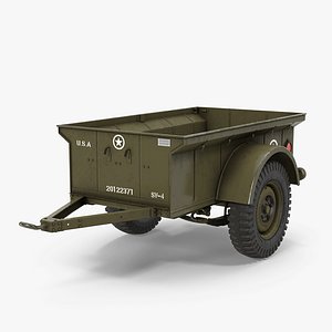 ww2 military jeep trailer 3d max