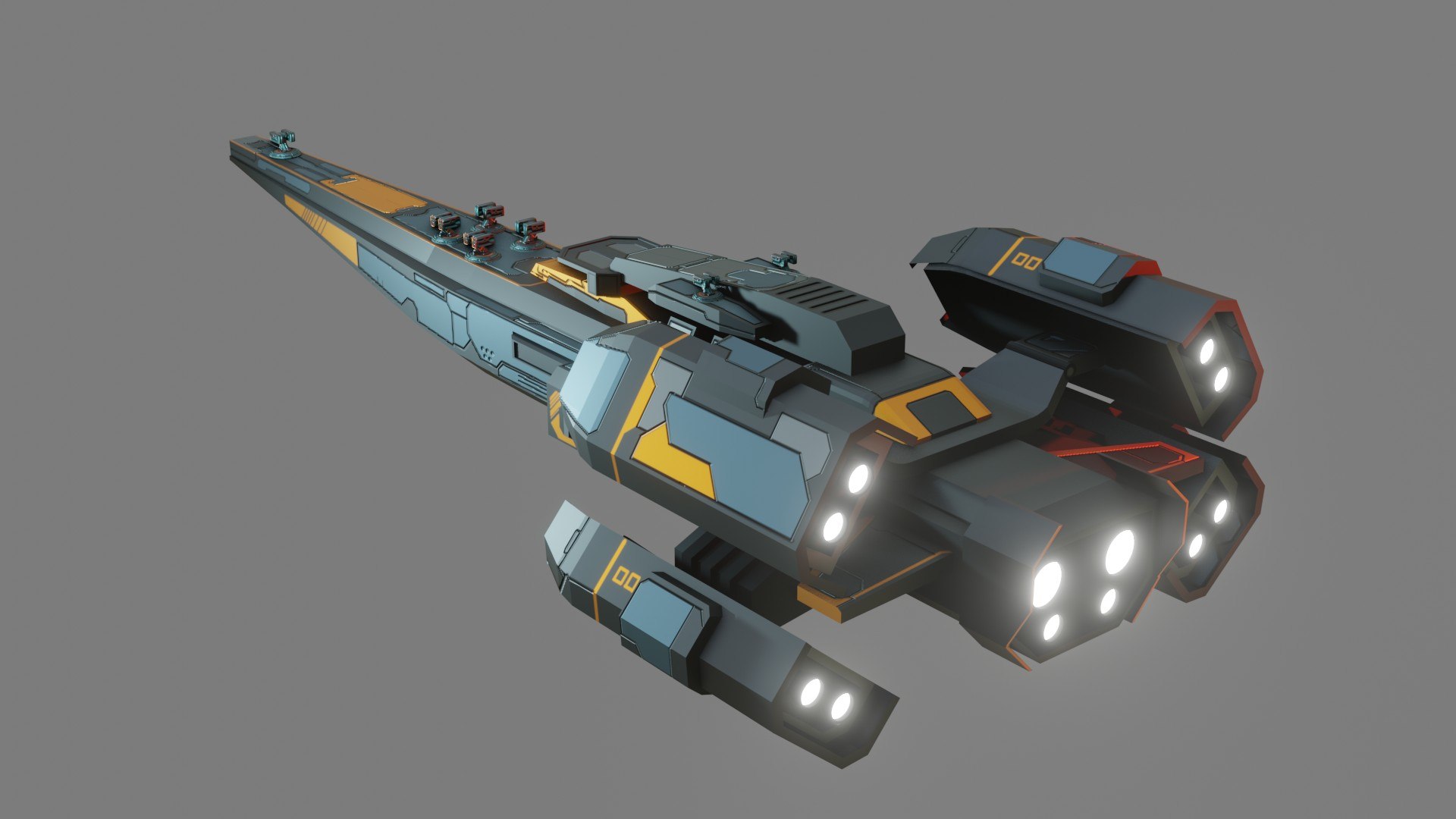 3D Sci-Fi Cruiser Aurora - Game Ready - PBR - TurboSquid 1932152