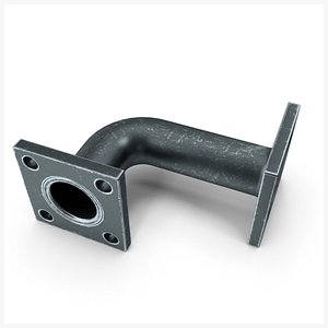 3D Double  Square Flange Steel Medieval PBR